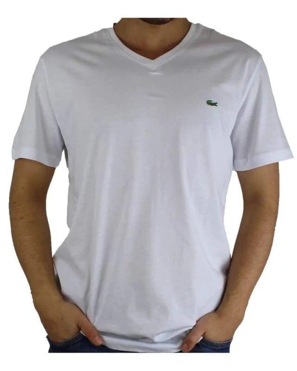 Lacoste Herren T-Shirt V-Ausschnitt Weiß | Restposten und Grosshandel ...
